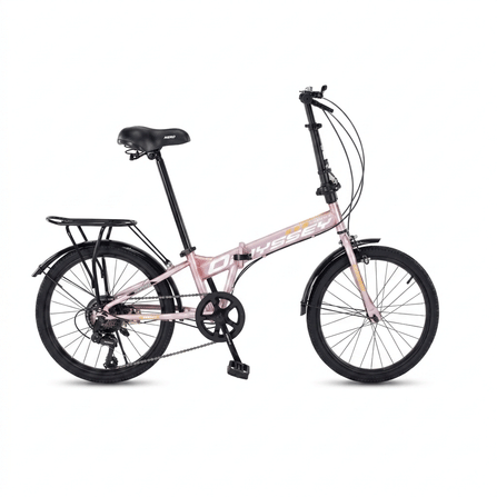 จักรยานพับ HERO รุ่น ODESSY สีน้ำชมพู 7เกียร์ SHIMANO
